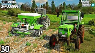 Spreading FERTILIZER and LIME with DEUTZ FAHRs  SURVIVAL CHALLENGE  OSADA  EP 30 [upl. by Yemirej]