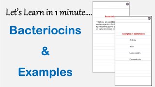 What are Bacteriocins  Lets learn in 1 minute I Shorts [upl. by Enicnarf]