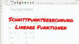 Lineare Funktionen Schnittpunktberechnung [upl. by Ferree694]