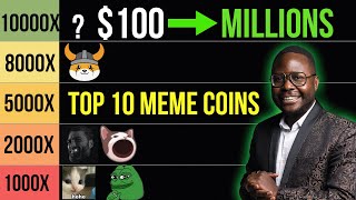 Turn 100 into Millions 10 Meme Coins With Insane Potential 🚀 [upl. by Bluefield]