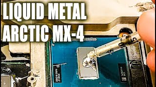 Liquid metal Coollaboratory Ultra vs Arctic MX4 on ThinkPad T430 works great [upl. by Ecnerwaled914]