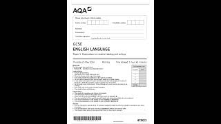 OFFICIAL SUMMER 2024 AQA GCSE ENGLISH LANGUAGE 87001 PAPER 1 EXPLORATIONS IN CREATIVE READING AND WR [upl. by Adekan349]