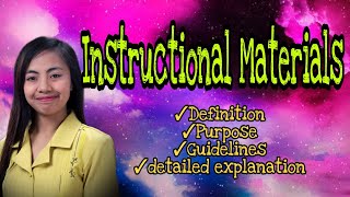 INSTRUCTIONAL MATERIALS  Detailed explanation [upl. by Cardinal]