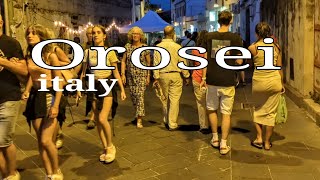 Orosei italy night summer walking tour walk in the city [upl. by Myrvyn779]