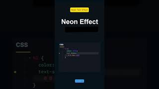 Neon Effectshorts youtubeshorts viralvideo viralshorts foryou coding tipsandtricks [upl. by Enneibaf310]