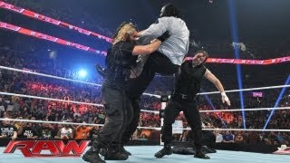 The Shield Triple Power Bombs Mark Henry Raw July 15 2013 [upl. by Iphigenia67]