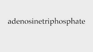 How to Pronounce adenosinetriphosphate [upl. by Hendon]