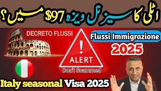 ‼️Italy seasonal visa 2025  decreto flussi  nullaosta [upl. by Gnol]