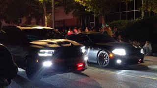 Night Car Meet Muscle amp vehicles Street Racing  Drifting in insane Muscle Cars [upl. by Eolhc300]