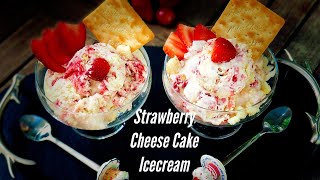 Strawberry Cheesecake Ice Cream  Strawberry Ice Cream  Ice Cream Recipe  Flavourful Food By Priya [upl. by Safoelc37]