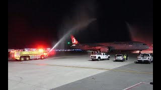 AVNews Turkish Airlines inaugural Detroit flight [upl. by Serles936]