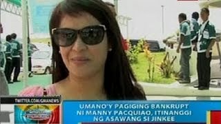 BP Umanoy pagiging bankrupt ni Manny Pacquiao itinanggi ng asawang si Jinkee [upl. by Ytiak]