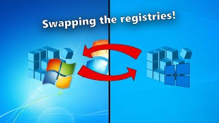 Swapping the Windows 7 and Windows 10 registries [upl. by Nnayllek]