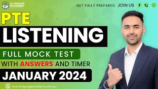 PTE Listening Full Mock Test with Answers  January 2024  Language Academy PTE NAATI amp IELTS [upl. by Aleahcim]