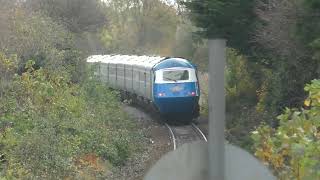 quotThe Whitby Jetquot Blue Pullman passes through Marton Station 71123 [upl. by Takara]