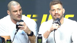 Dricus was BRUTALSean Strickland gets HEATED UFC Press Conference Reaction [upl. by Solrak]