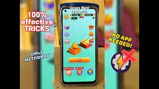 CRAZY BIRD FULL TUTORIAL 2024  NO APP NEED  FAST WITHDRAWAL  NO INVITE NEEDED [upl. by Imis575]