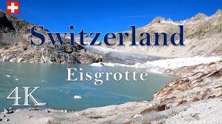 Eisgrotte Belvédère  4k  Eisgrotte Rhone Gletscher  Switzerland 2021  exploring adventure [upl. by Marylee]