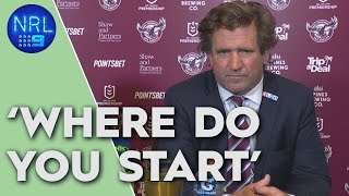 Des Hasler irrate at Sea Eagles horror finish  NRL on Nine [upl. by Hgielek]