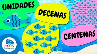 UNIDADES DECENAS Y CENTENAS  Matemáticas para Niños  Happy Learning 🔢🧮 [upl. by Eirojam]