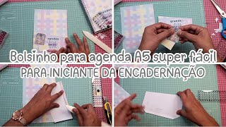 Bolsinho A5 para cadernos e agendas tamanho A5 fácil usando folha A4 [upl. by Barby171]