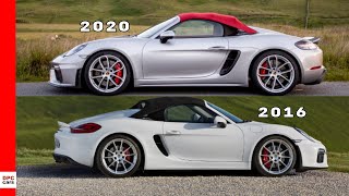 2020 Porsche 718 Spyder vs Older 2016 Porsche Boxster Spyder [upl. by Yrailih333]