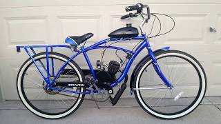 Schwinn Motor Bicycle 26quot Motorized Bike 80cc Blue Cruiser 1 [upl. by Aruasi]