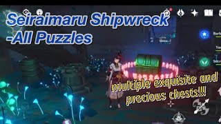 Seiraimaru Ship Puzzles Guide Multiple Chests Seiraimaru Inazuma  Genshin Impact [upl. by Ahsiemak]