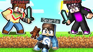 Minecraft BEBE SPARTA vs 2 CAZADORES 😱🔪 SPEEDRUN vs HUNTER MINECRAFT con SILVIO y FRANCISCO [upl. by Beckerman]