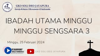 LIVE  Ibadah Utama Minggu GKO Soli Deo Jayapura Minggu 18 Februari 2024 [upl. by Aratehs215]