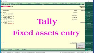 fixed assets entry in tally prime  fixed assets entry in tally  fixed assets purchase entry tally [upl. by Elimay801]