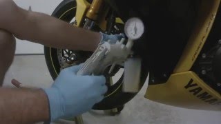 2009 Yamaha R1 Front Brake Fluid Flush [upl. by Tannie]