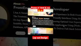 How to Make Portfolio Webpage using Css amp Html css html coding webdesign shorts shortfeed [upl. by Eilsehc]