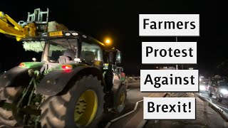 British Farmers Protest Against Brexit At Port Of Dover [upl. by Grata]