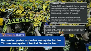 Komentar pedas suporter malaysia ketika Timnas malaysia di bantai Selandia baru [upl. by Aiynat651]