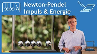 Impulserhaltung beim NewtonPendel Physik Mechanik Übung [upl. by Ertnom]