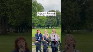 just 3 girls singing kylieminogue in a park 🌳🎤harmonies kylie singingcover acapella london [upl. by Nywg]