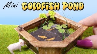 How To Mini Goldfish Pond Tutorial  Miniature Aquarium [upl. by Cohe]