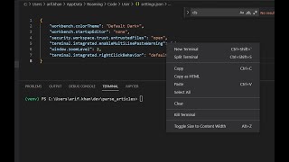 Vscode Terminal right click is not working  Visual Studio Code [upl. by Elokcin27]