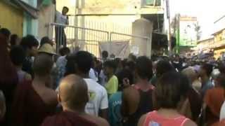 Recent violence in Meikhtila Buddhist 969 mob strikes infront of Police Part 1 [upl. by Lecia]