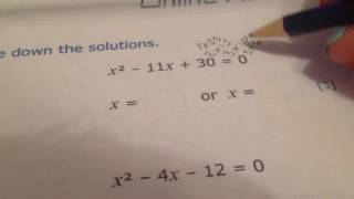 MyMaths Solving Quadratics Q2 [upl. by Annaerda]