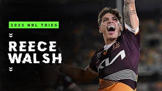 Reece Walshs 2023 tryscoring season  NRL [upl. by Binnie]