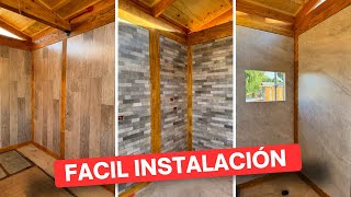 Instalación REVESTIMIENTO interior en CASA de MADERA [upl. by Audres869]