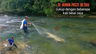 bikin betah kalo menjala di sungai yg jarang terjamah ikan banyak sekali [upl. by Enilrad]