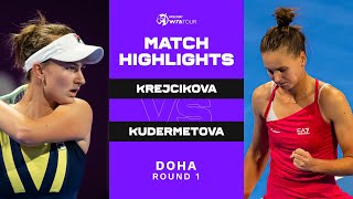 Barbora Krejcikova vs Veronika Kudermetova  2023 Doha Round 1  WTA Match Highlights [upl. by Norrehc]