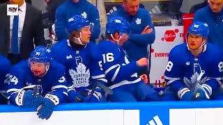 Mitch Marner William Nylander Auston Matthews Arguing on Bench  Maple Leafs vs Bruins  2024 NHL [upl. by Pratte807]