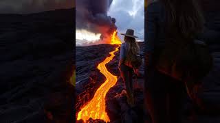 Walking the Edge of a Volcano AI’s Stunning Lava Landscape [upl. by Grati]