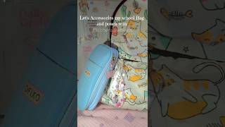 Lets Accesories my school bag and pouch wm 🍡🎀💓 aesthetic ytshorts shorts [upl. by Amitarp]