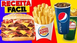 COMO FAZER LANCHE DO BURGER KING BATATA FRITA E REFRIGERANTE EM CASA😱 [upl. by Hametaf486]