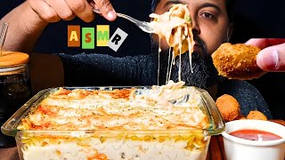 ASMR CHEESY LASAGNA MUKBANG  먹방  EATING SOUNDS [upl. by Rekyr]